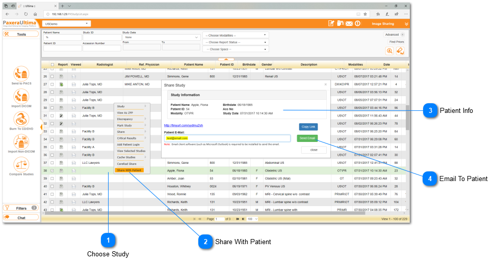20.1.3.1. Create Share Links for Patients
